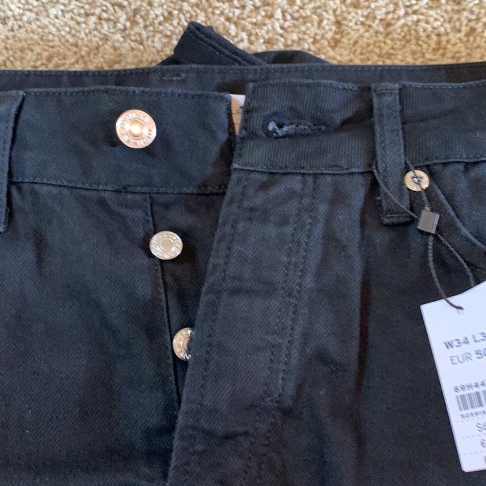 Mens black denim Topman relaxed fit jeans